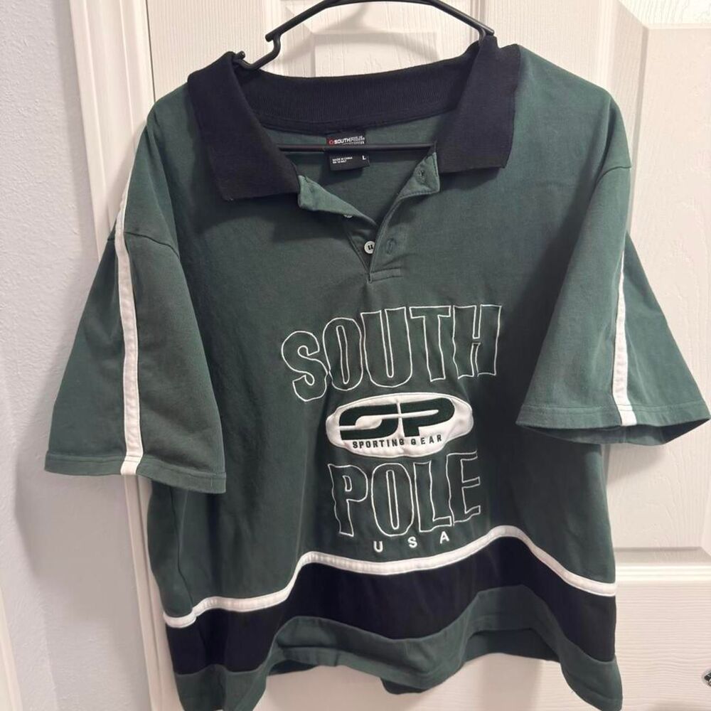 (2018-2022) Southpole Authentic Collection Stripe Polo - Forest Green - L
